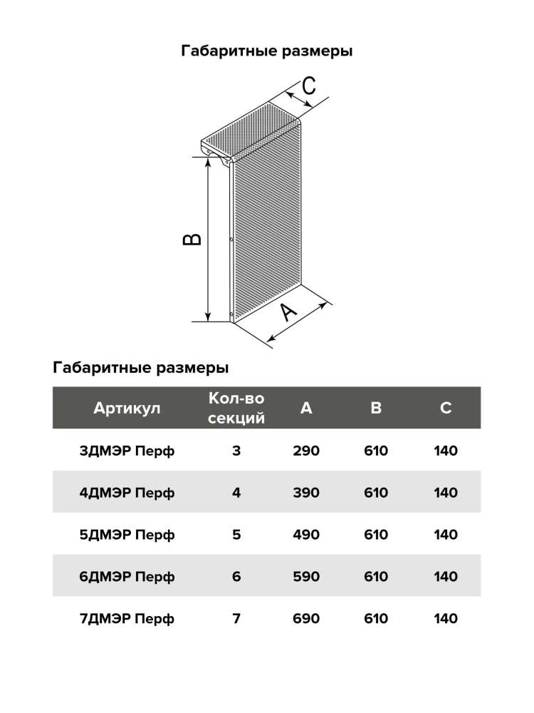 Экран радиаторный ДМЭР перфорированный 3 секций EVECS