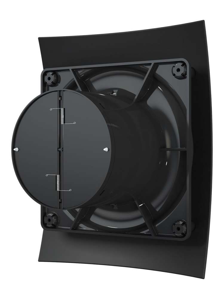Вентилятор накладной BREEZE D100 обратный клапан Matt black DICITI
